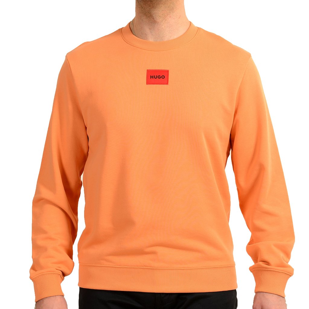 Hugo Boss Men's "Diragol212" Light Orange Logo Crewneck Sweatshirt Us L It 52